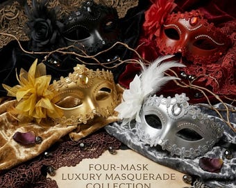 Elegante máscara floral para mascarada, accesorio de disfraz de fiesta de estilo veneciano