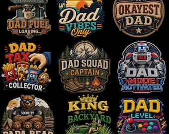 PNG-bundel voor Vaderdag | Gehaakte vaderontwerpen van imitatiegaren | Coole vadercitaten | Beste vader ooit | Papasaurus | Man van God | Vaderbreiwerk, png