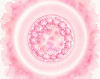 Pink Embryo Watercolor Prints | IVF Nursery Decor, Fertility Artwork (Digital Download)