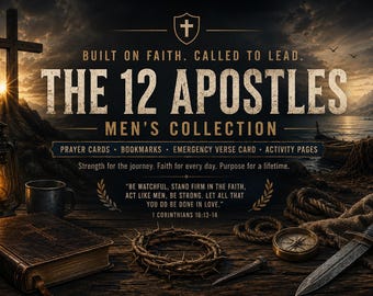12 Apostles Men's Collection | Christian Scripture, Prayer Cards, Bookmarks (Digital Download)