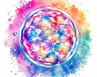 Custom Embryo Watercolor Art | Personalized IVF Keepsake, Fertility Artwork (Digital Download)