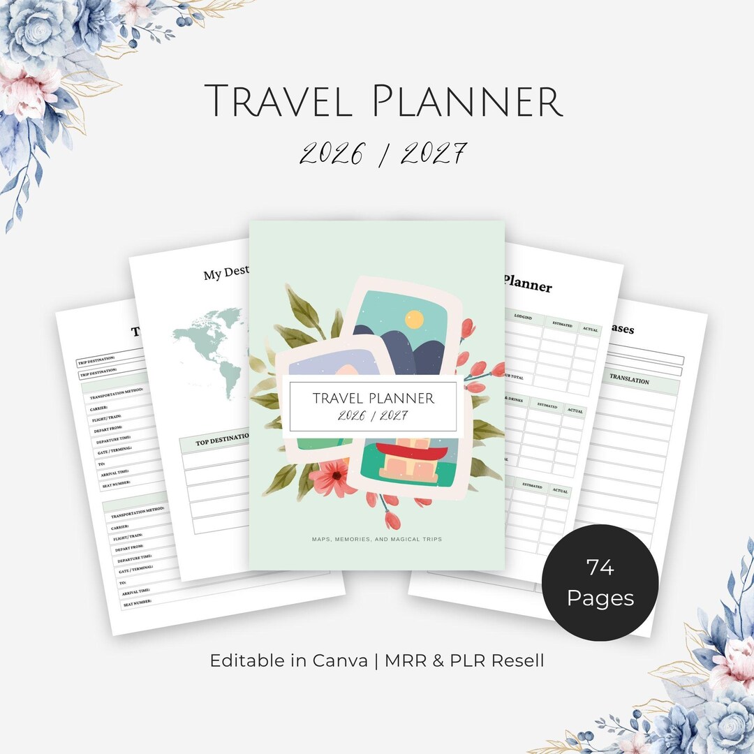 Printable Travel Planner 2026 2027 Trip Organizer Digital Download Etsy Il Dgll 