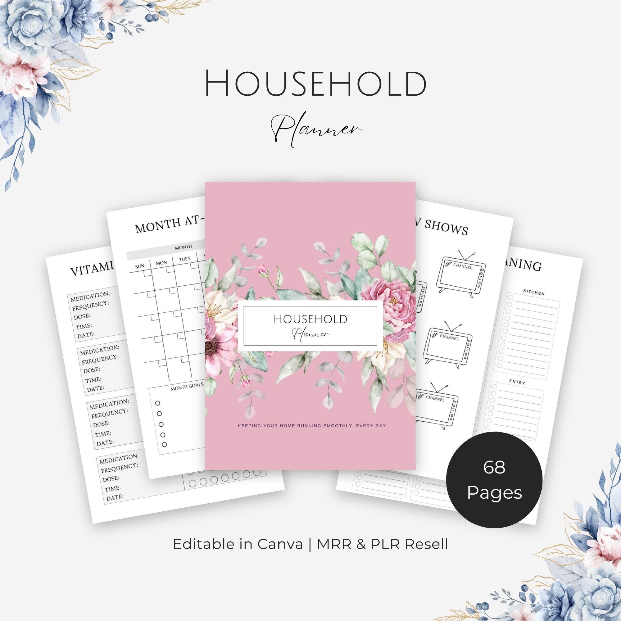 Household Planner Printable | Home Management Binder & Family Organizer ...