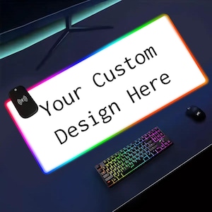 Anpassad RGB trådlös laddningsmusmatta | Förlängd spelmatta, 15W snabbladdning