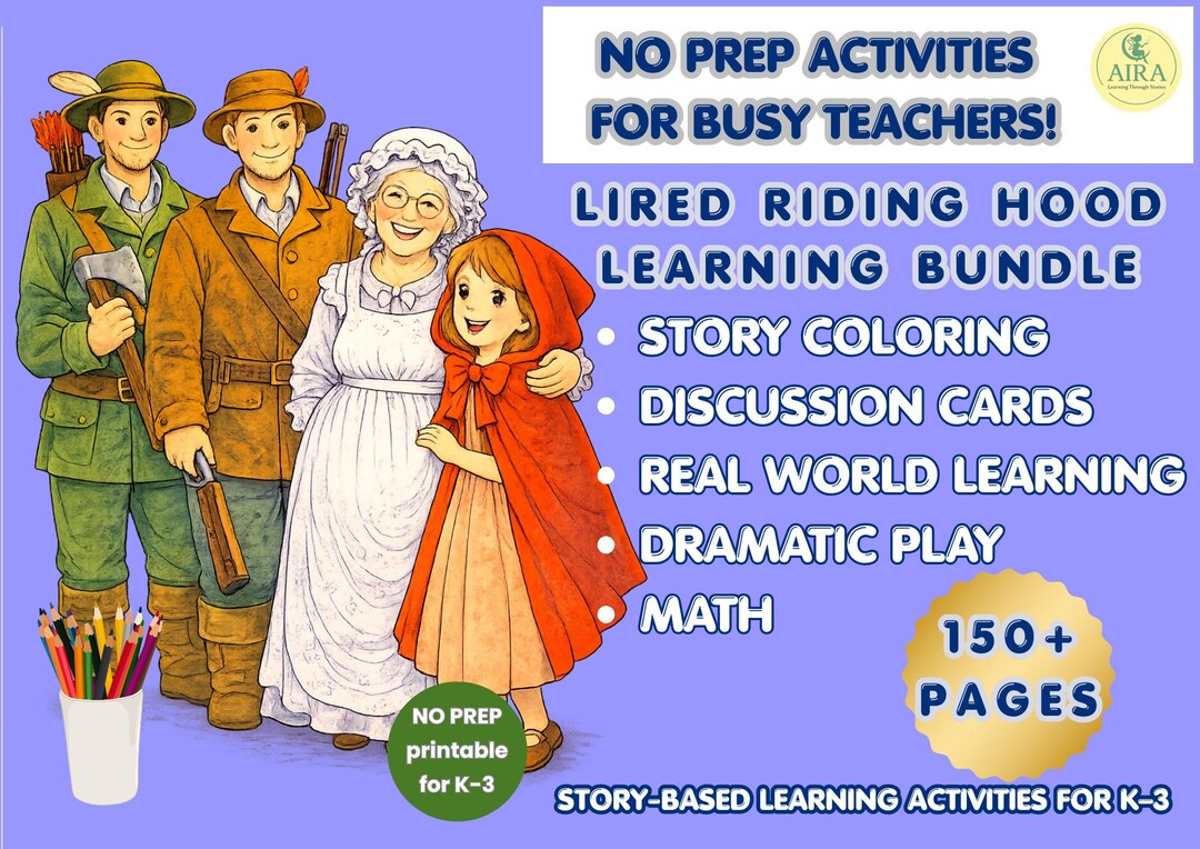Little Red Riding Hood Math Activity Little Red Riding Hood Learning Bundle | K-3 Math, SEL, Coloring Pages ...