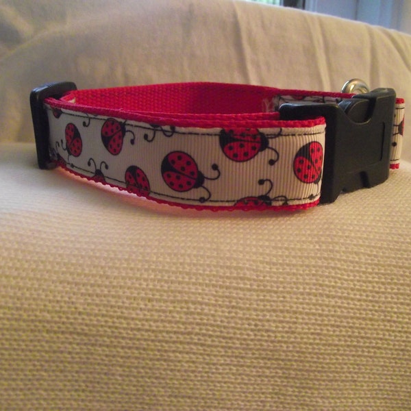 Lady Bug Dog Collar or martingale