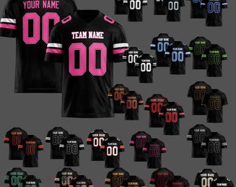 Custom Football Jersey, Personalized Team Name Number Jersey Shirt, Custom American Football Shirt, Custom Team Sportswear Fan Gift
