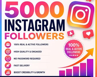 5000 follower Instagram reali e attivi / Servizio di potenziamento della crescita sui social media