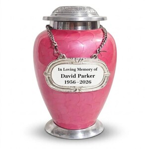 Urna funeraria rosa para cenizas humanas, urna grande personalizada para adultos, urna conmemorativa funeraria, urna decorativa para mujeres.