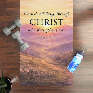 Esterilla de yoga cristiana / Regalo de fitness con valores cristianos / Esterilla de entrenamiento inspiradora / Filipenses