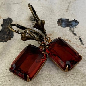 Vintage Madeira Topaz Earrings: Translucent Saffron, Red Topaz