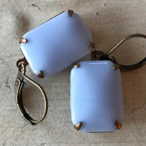 Light Blue Earrings Vintage Opaque Chalk Blue Earrings Powder Blue Dangle & Drop Earrings Baby Blue Earrings Art Deco Earrings Gift For Her