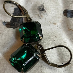 Emerald Earrings Vintage Emerald Earrings Green Earrings Christmas Green Earrings May Birthstone Earrings Gift For Her