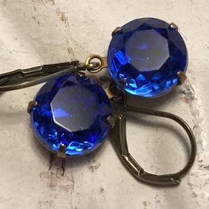 Sapphire Dangle Earrings Vintage Sapphire Earrings September Birthstone Royal Blue Earrings September Birthstone Earrings Gift For Her