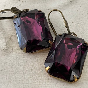 Amethyst Statement Earrings Purple Statement Earrings Vintage Amethyst Statement Earrings February Birthstone Earrings Gift For Her