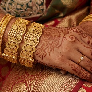 INDEED Set of 2 Gold-Plated Stylish Traditional Bangles/Bracelete for Womens & Girls 1023