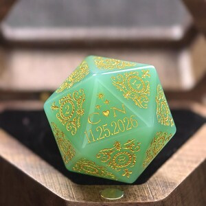 Custom DnD Gifts, Anniversary Gift, DnD Dice Set, Personalized Wedding Gifts, Custom Engraved D20 Couple Initials, Role Playing Games