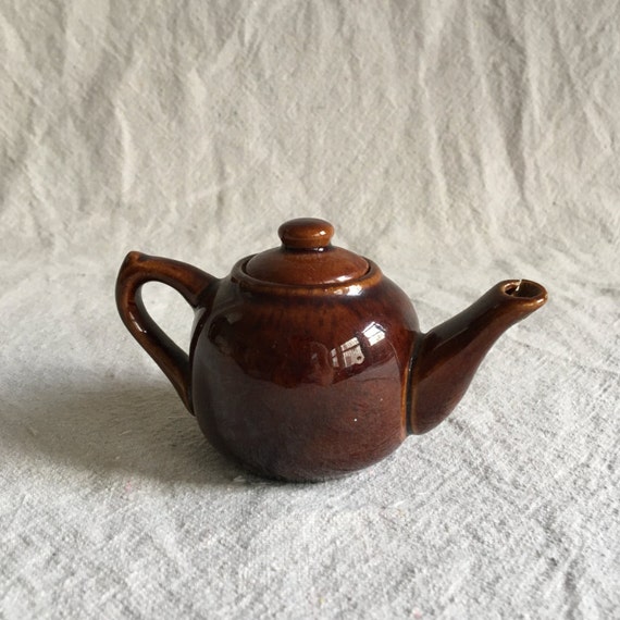 Brown Glazed Miniature Teapot