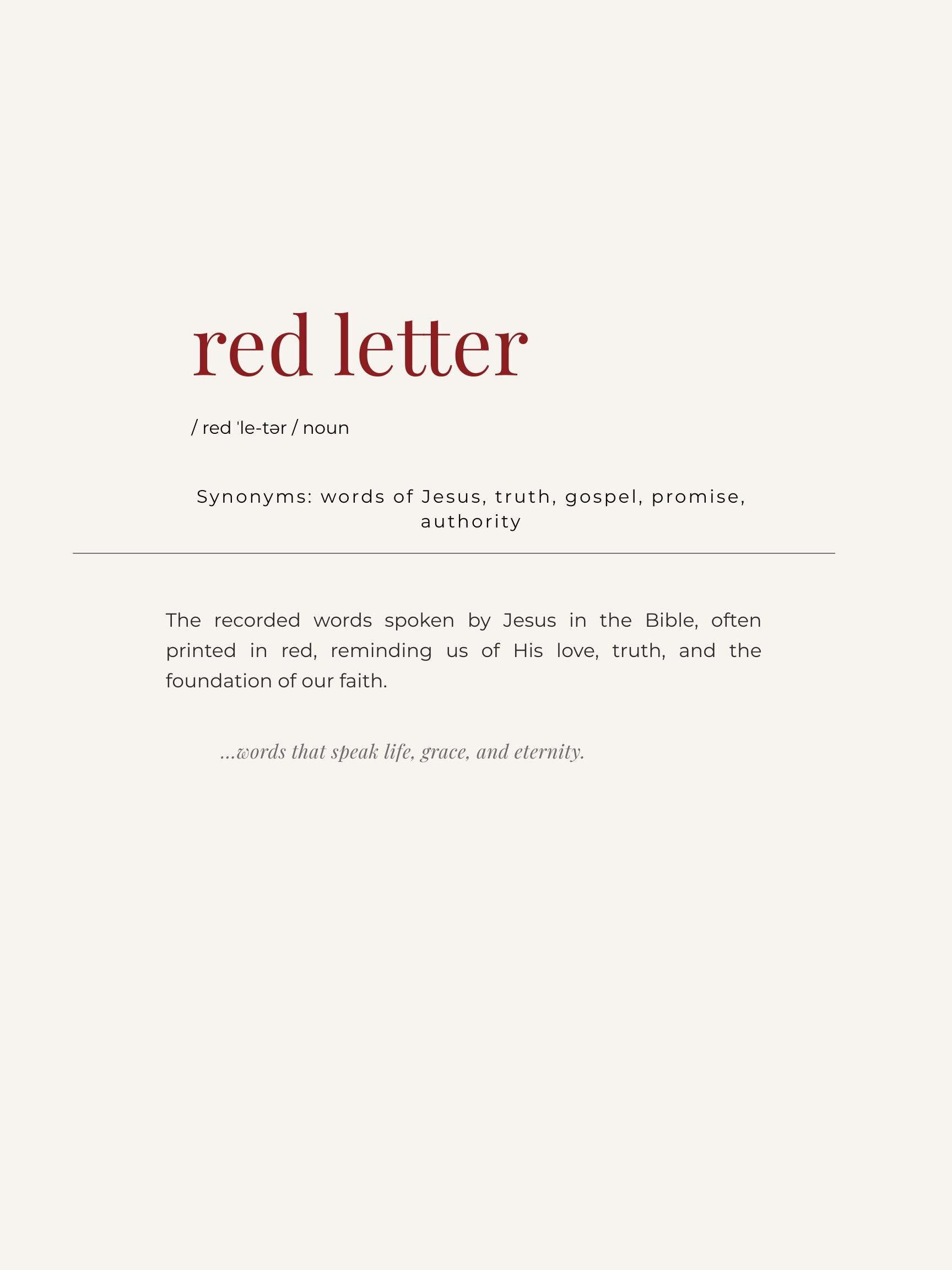 Red Letter Word Print | Christian Typography Wall Art | Neutral Faith ...