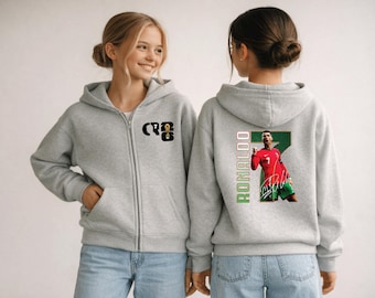 Sudadera con capucha y cremallera completa para jóvenes de Cristiano Ronaldo, 2026 Soccer Ronaldo