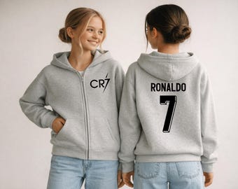 Sudadera con capucha y cremallera completa de Cristiano Ronaldo para jóvenes