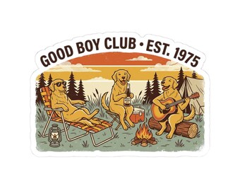Good Boy Club camping dogs Sticker | Kiss-Cut Vinyl Sticker