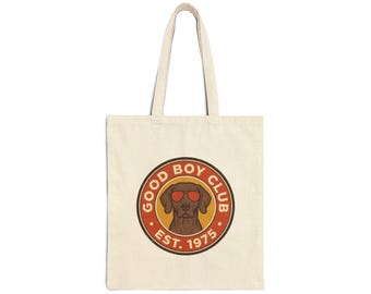 Good Boy Club Dog Logo Tote Bag | Canvas Dog Lover Tote