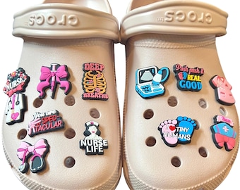 12pc OB/GYN NICU Nurse Charm Bundle for Clog Style Shoes | Labor & Delivery Charms | Baby Nurse Gift | Nicu Nurse Accessories