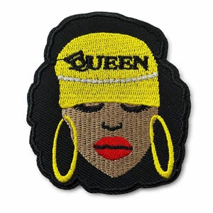 Limited Edition Queen Patch | Black Queen Embroidered Iron On Patch | Pink Queen Patch | Yellow Queen Patch | Small Batch Release