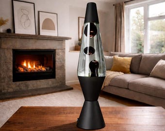 Retro Lava Lamp Black Aluminum Alloy Base Motion Wax Lamp Vintage Lava Lamp Bedside Lamp Desk Lamp Gift For Teens Gaming Apartment Decor