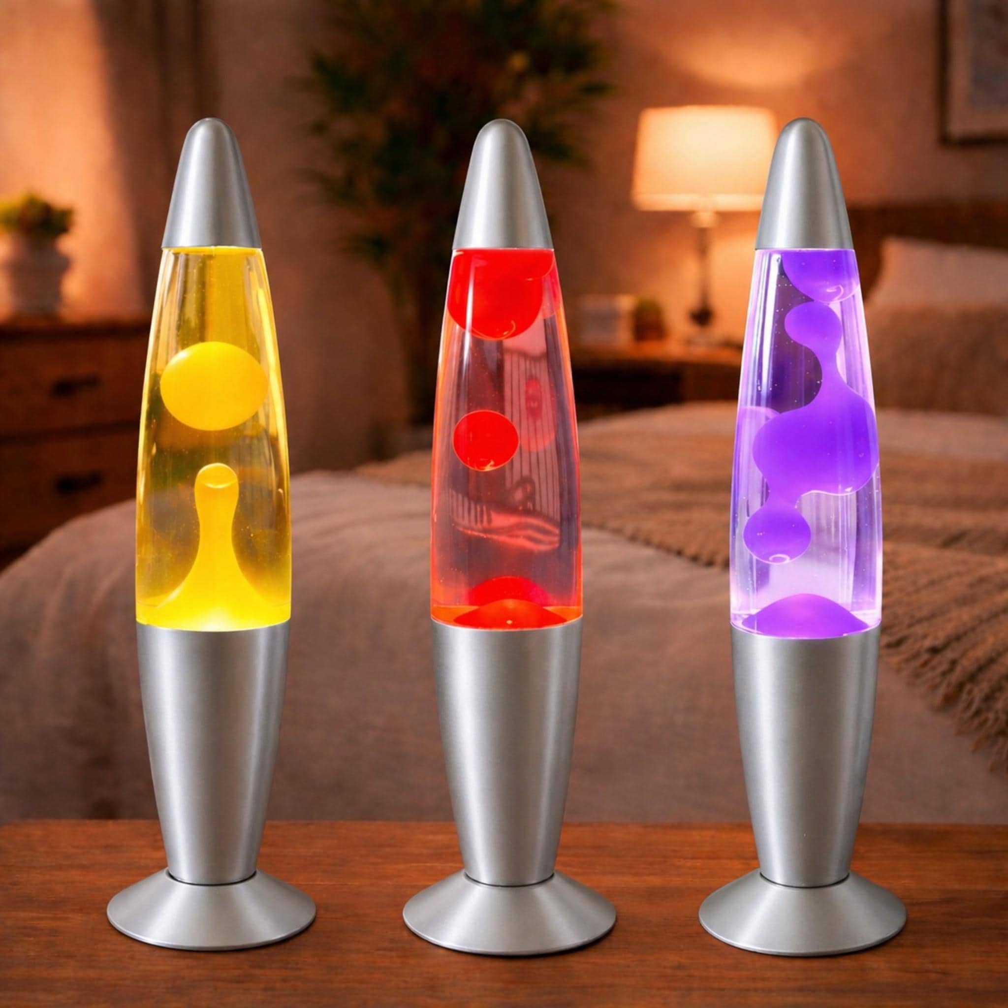 Rocket Lava Lamp Vintage Retro Orange Lava Lamp Bedside Lamp Table