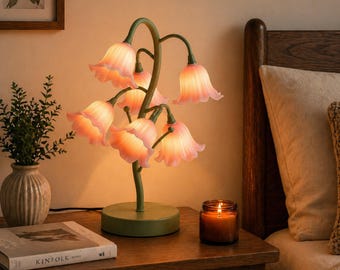 Flower Lamp Floral Night Light Bedside Lamp Table Lamp Retro Lamp Style Reading Lamp Gift For Mom Gift For Her Housewarming Gifts