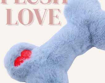 Soft Plush Dog Toy, Squeaky Bone Toy for Dogs, Cute Pastel Puppy Toy, Gentle Chew Toy, Small Dog Gift, Pet Play Toy