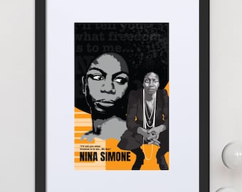 Nina Simone Framed Print, Premium Music Wall Art, Soul Legend Artwork, Ready to Hang, Nina Simone Poster, Gift for Music Lover