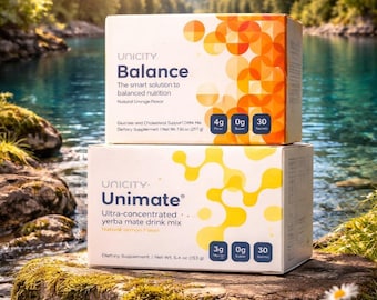 Unicity Balance & Unimate Combo | Orange Lemon Energy Drink Mix (30 Servings Each)