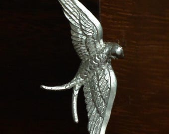 Unique Swallow Lapel Pin & Necklace Charm | Hypoallergenic Silver Jewelry