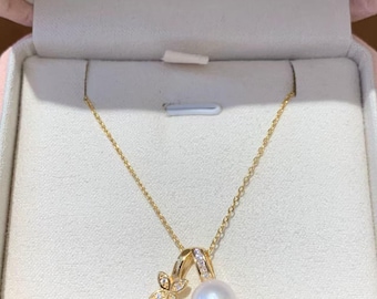 Gargantilla de perlas en forma de estrella de cuatro pétalos / Collar de perlas naturales de agua dulce y circonita cúbica de plata de ley 925