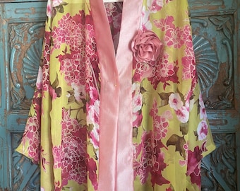 Giacca kimono di lusso in chiffon di seta