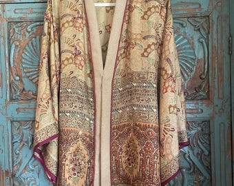 Handmade Elegant Boho Silk Kimono Jacket