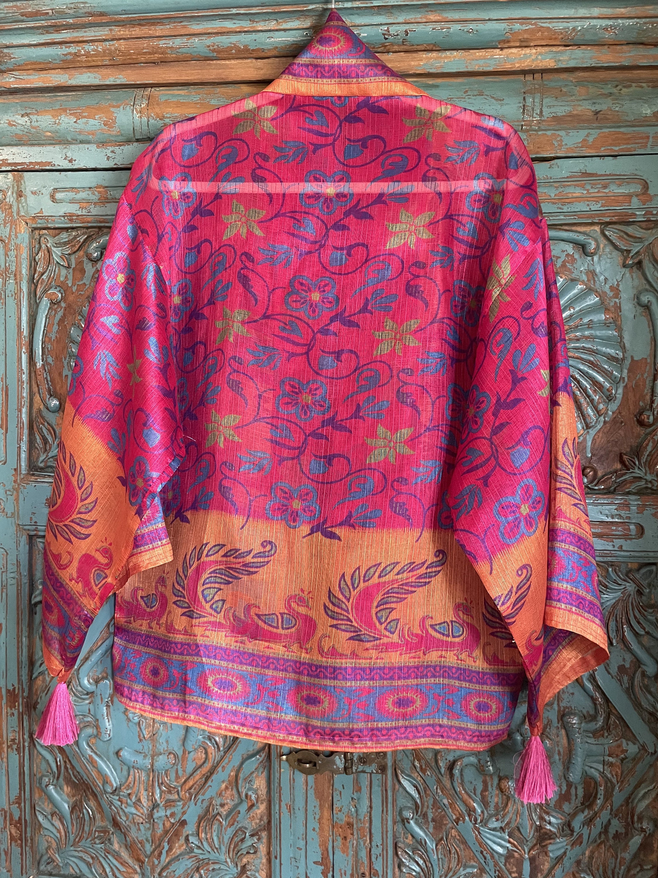 Kimono Jacket Long in silk main image 1