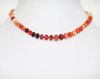 Collana Fiery Elegance con opale di fuoco messicano