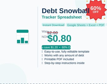 Debt Snowball and Avalanche Tracker | Debt Payoff Planner + Calculator | Excel & Google Sheets