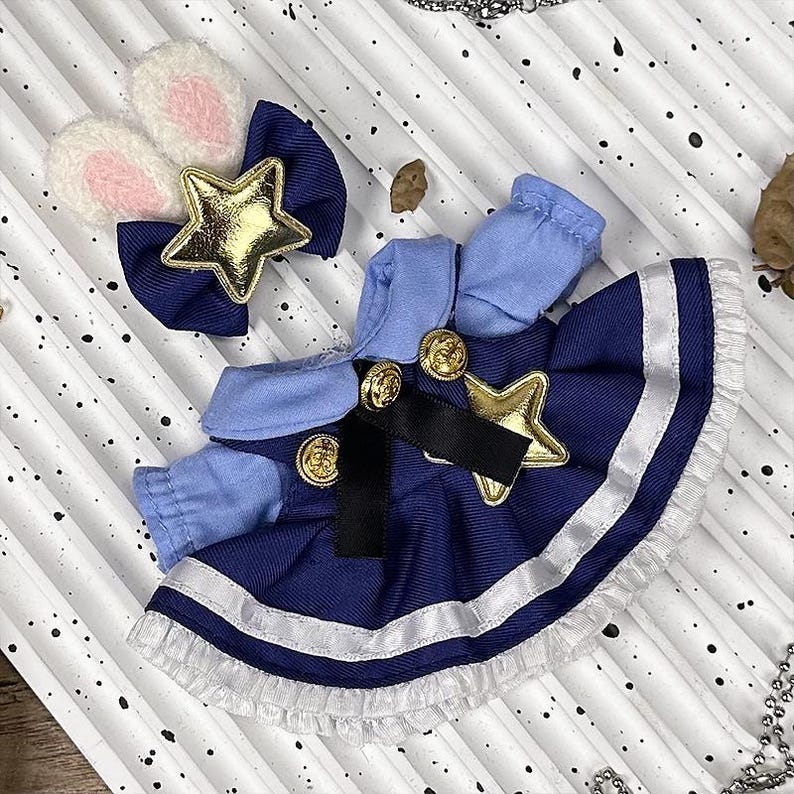 Handmade Outfit Set für 17 cm Labubu Puppe - Personalisiertes Geschenk für Freund Kinder - Strickmuster Bild 5