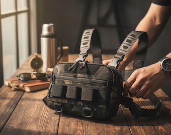 Tactical Chest Bag, Waterproof Vest Pack, Outdoor Utility Gear, Hiking Sling, Cycling Pouch