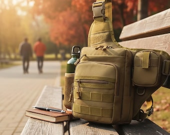 Tactical Chest Pouch, Molle Crossbody Sling Bag, Outdoor Hiking Fishing Gear