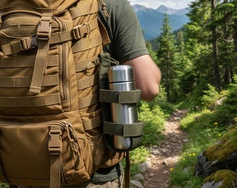 MOLLE Water Bottle Pouch Adjustable Tactical Holder Outdoor Hiking Camping EDC Gear Backpack Attachment Lightweight Utility Bag