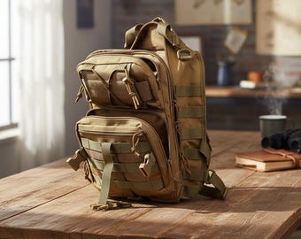 Tactical Assault Sling, EDC Rucksack, Waterproof Daypack, Molle Gear, Hiking Chest Bag, Hunting Gear, Camping Pack, Trekking, Outdoor Gift
