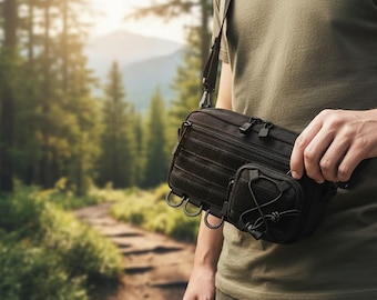 Tactical EDC Pouch, Molle Organizer Bag, Utility Waist Pack, 1000D Nylon, Rugged Gear, Camping Essentials, Outdoor Survival, Hike Accessory