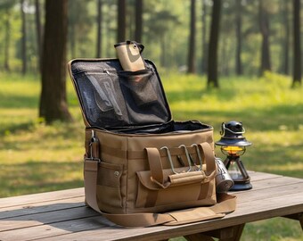 Tactical Storage Bag, Insulated Picnic Box, Field Gear Organizer, Waterproof Shell, Folding Design