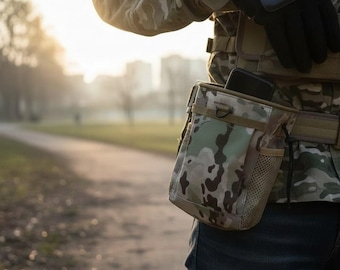 Tactical Molle Dump Pouch, Magazine Storage, Belt Utility Bag, Drawstring Closure, Folding Ammo Pack